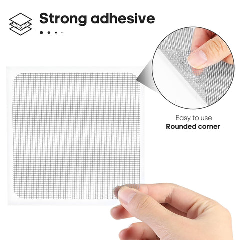 Secopad 14 Sheets Screen Patch Tape, Window Screen Repair Kit, Grey