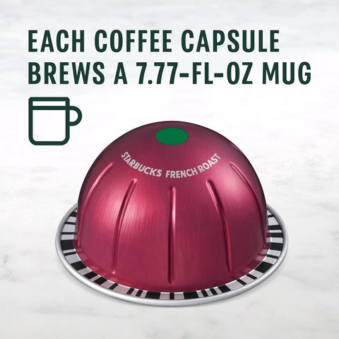 Starbucks by Nespresso Vertuo, French Roast, Dark Roast Coffee, 32-count Coffee Pods, Brews 7.8 oz.