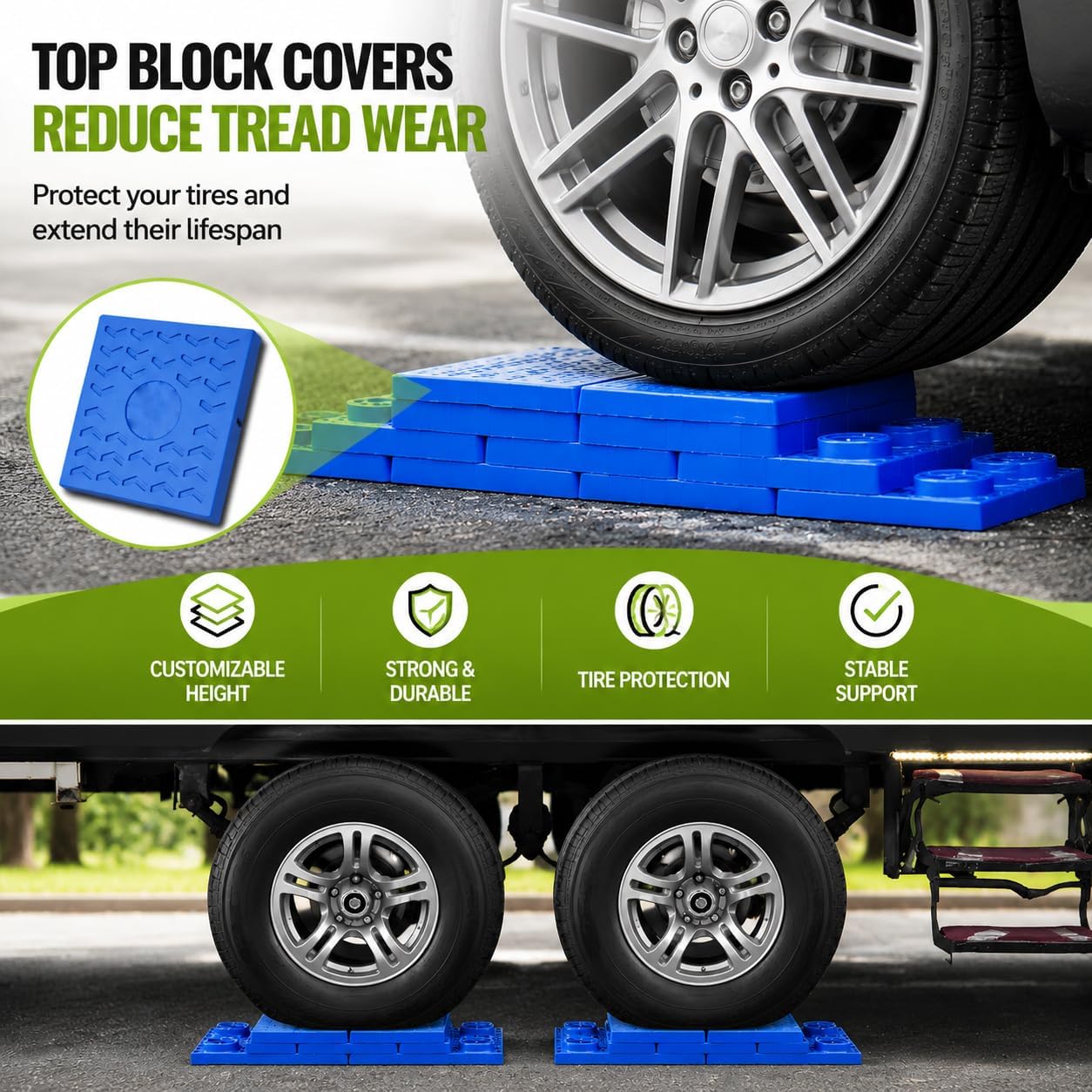 RVMATE 12 Pack RV Leveling Blocks, Camper Trailer Leveling Blocks