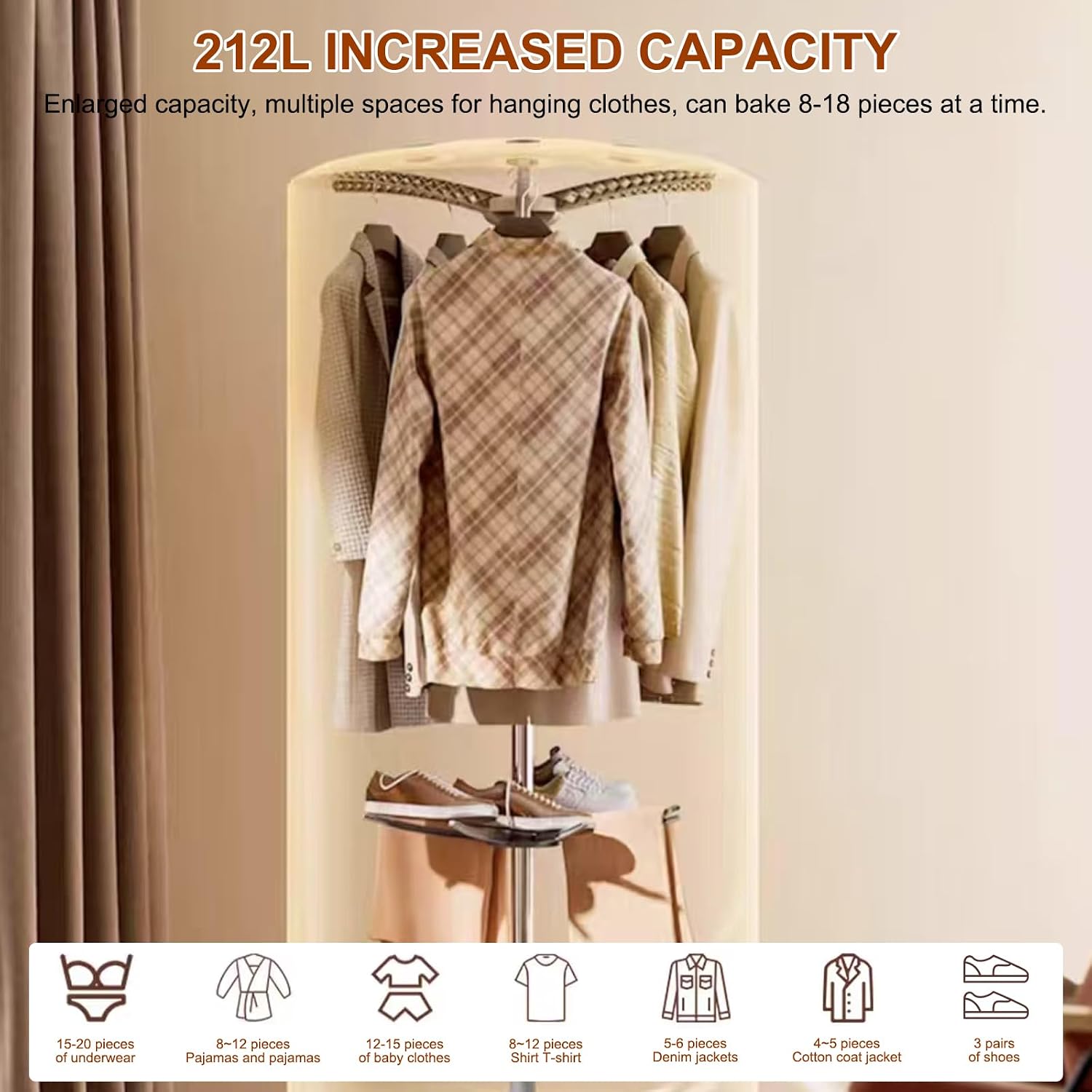 Portable Clothes Dryer, 900W Fast Drying & Large Load Capacity Blue