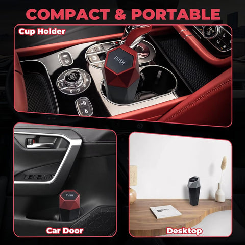 BFXM Car Trash Can Small Trash Bin with Lid, Car Accessories for Women