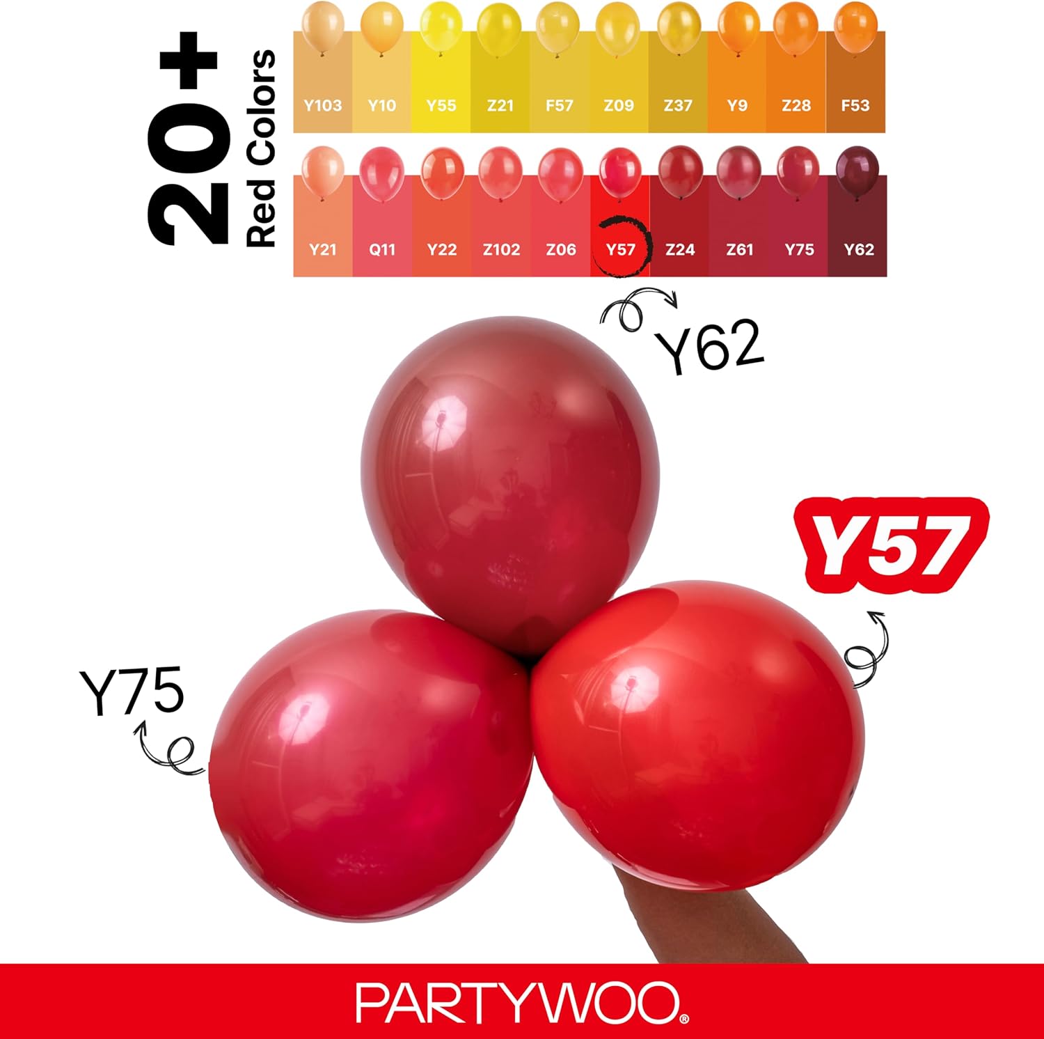 PartyWoo Red Balloons 120pcs Different Sizes of 18 12 10 5 Inch