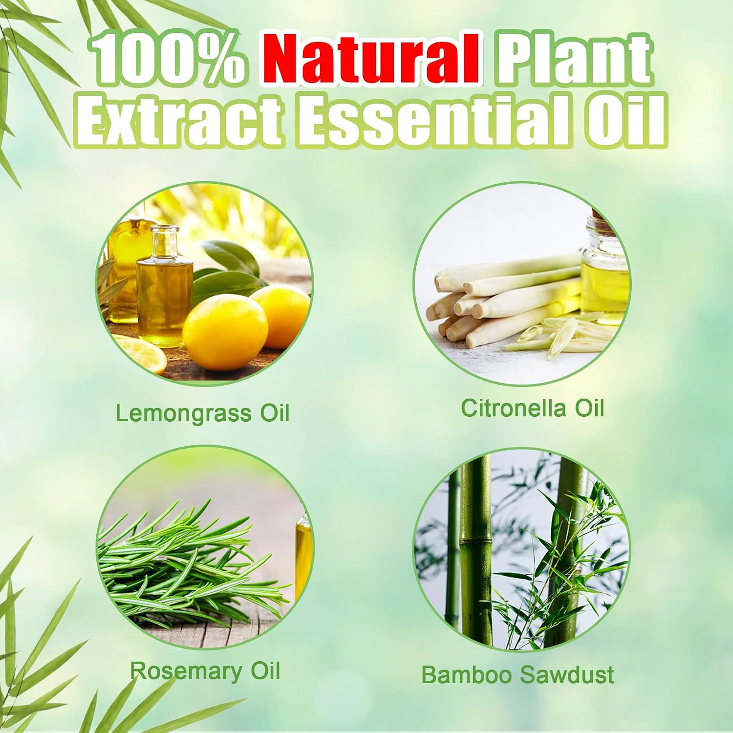 100P Natural Citronella Mosquito Repellent Incense Sticks for Outdoor Patio