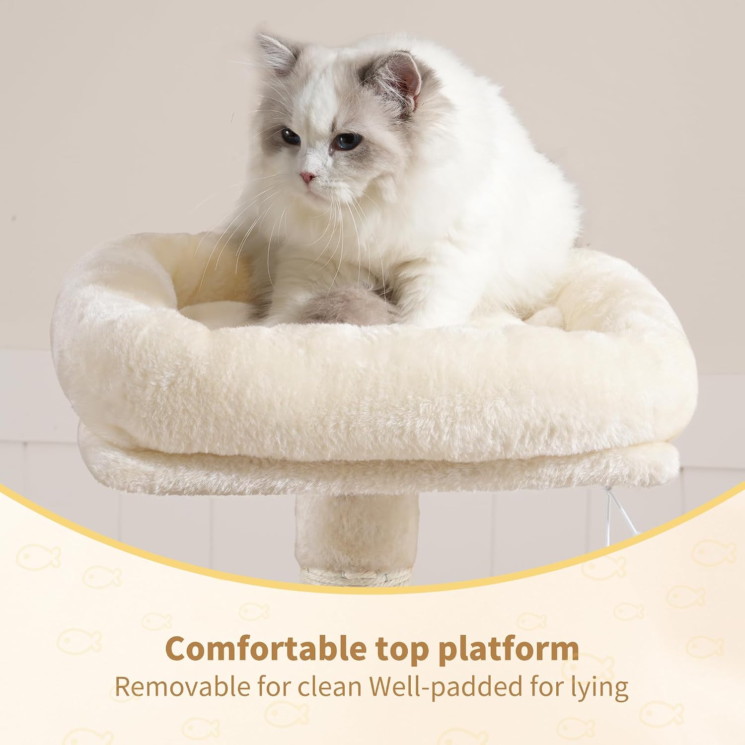 Heybly Cat Tree with Toy, 43.3 inch Cat Tower for Indoor Cats HCT004SM
