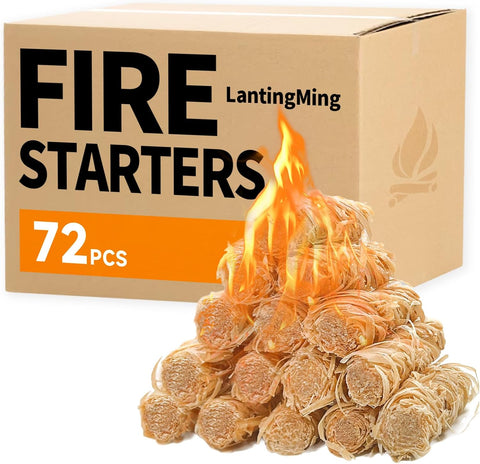 72 Pieces Fire Starters for Fireplace Waterproof