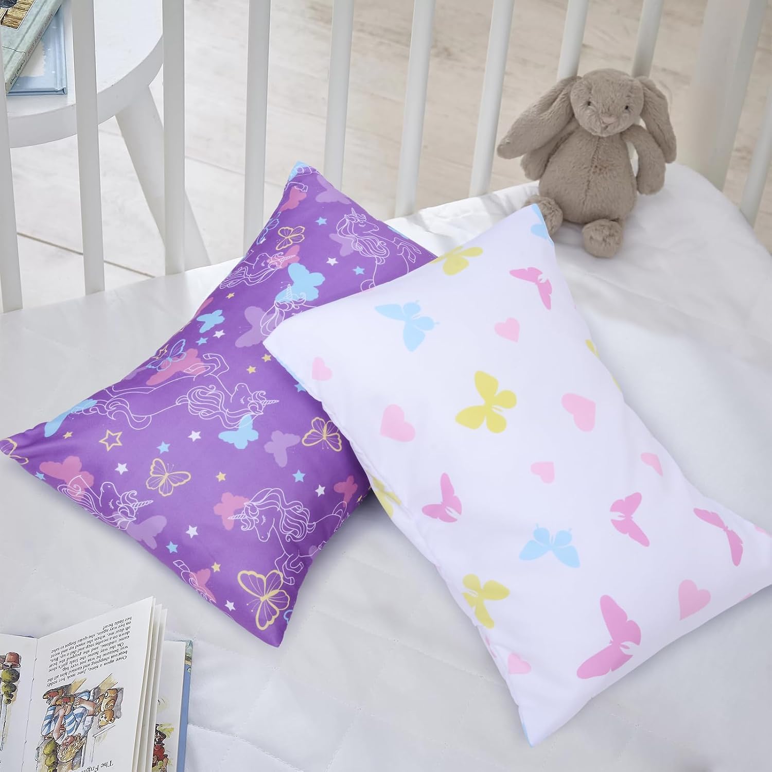 UOMNY Toddler Pillowcases for Girls 13X18 Butterfly Baby Pillowcase 2 Pack