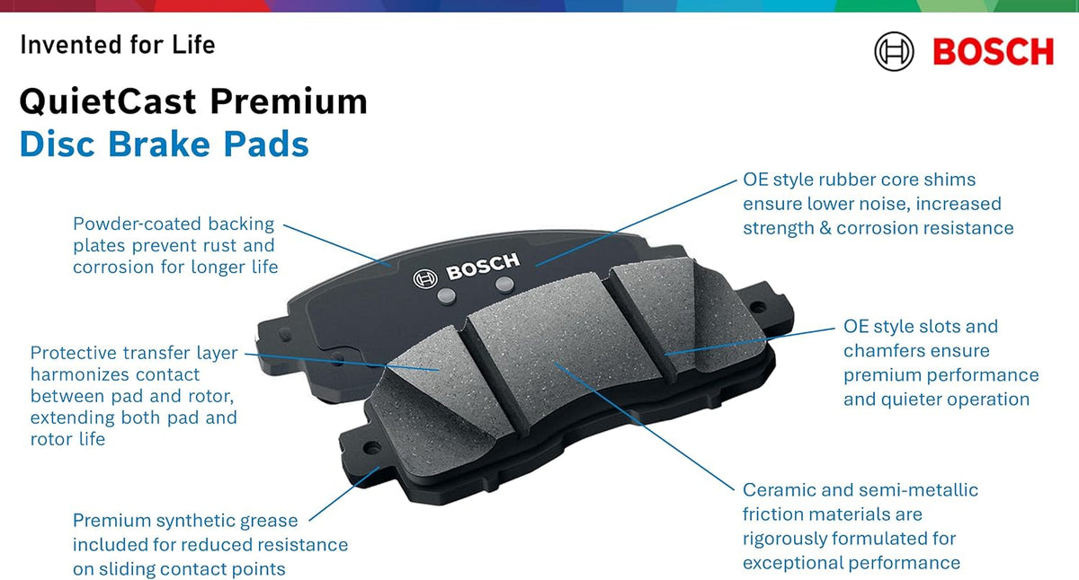 BOSCH BC2170 QuietCast Premium Ceramic Disc Brake Pad Set - Front