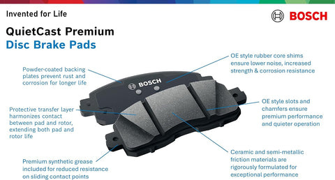BOSCH BP1099 QuietCast Premium Semi-Metallic Disc Brake Pad Set - Rear