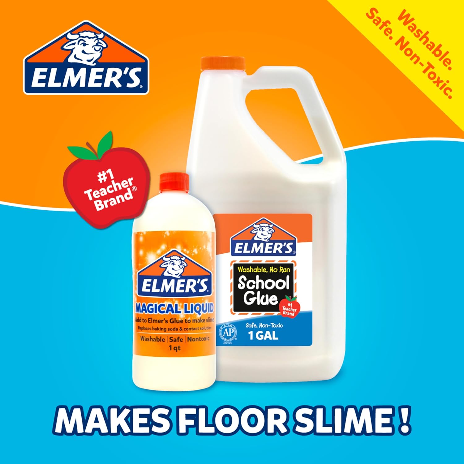 Elmer's Magical Liquid, Slime Activator Solution, Updated Formula for Double Slime Output, Safe, Washable, 8.75 fl oz - Kids Activity, Arts & Crafts, #1 Teacher Brand
