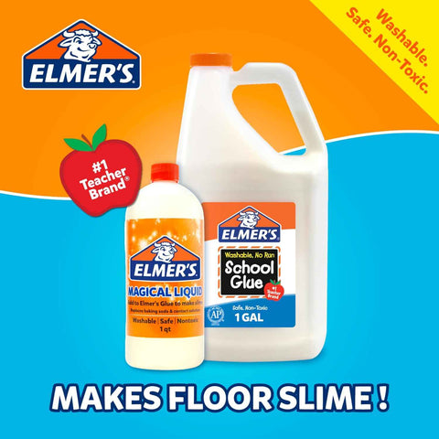 Elmer's White Liquid School Glue, 1 Gallon 2 Count, Washable, #1 Teacher Brand - Arts & Crafts, Teacher Supplies, Great for Making Slime