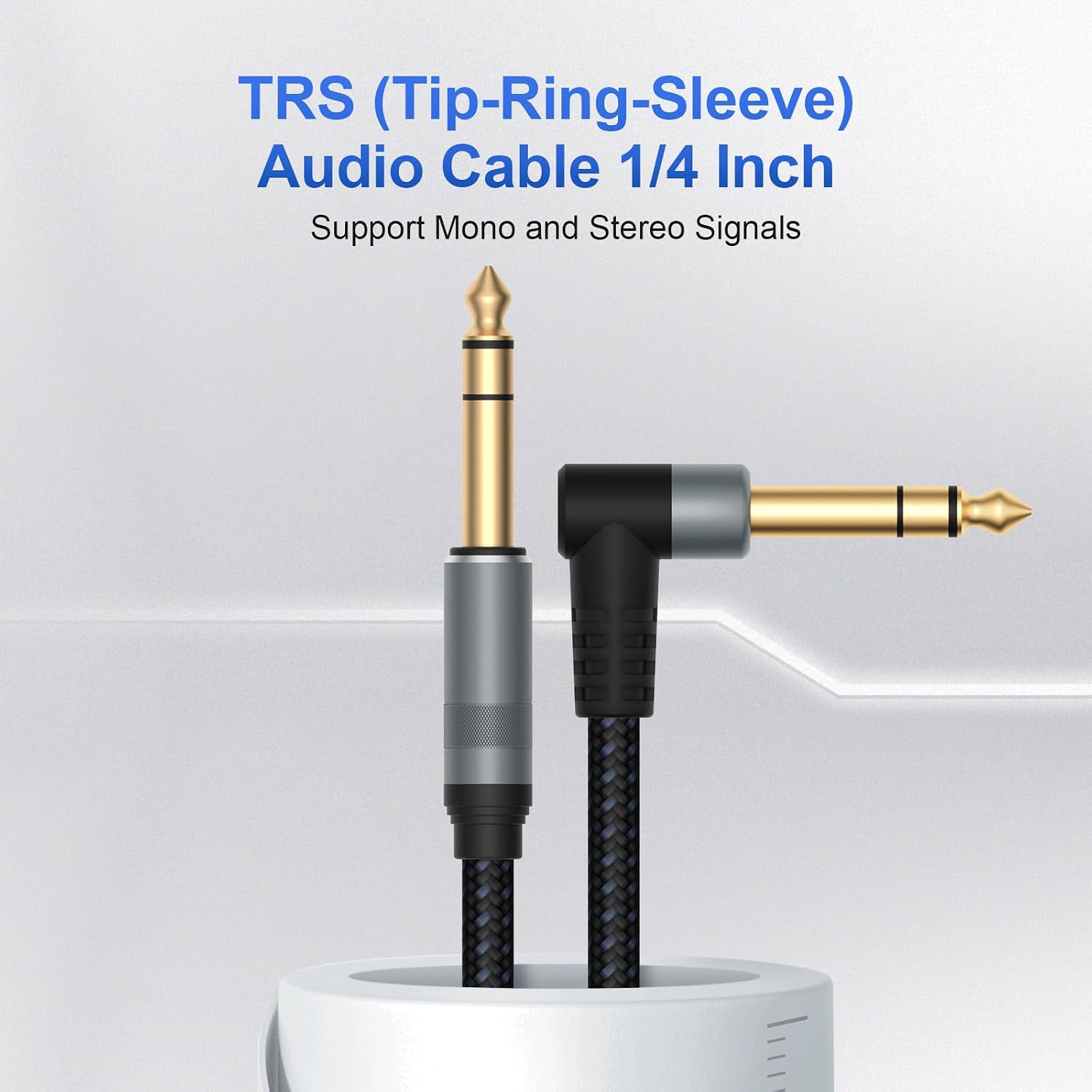 2 Pack Premium TRS Cable 10FT, Noise Free & Long-Lasting