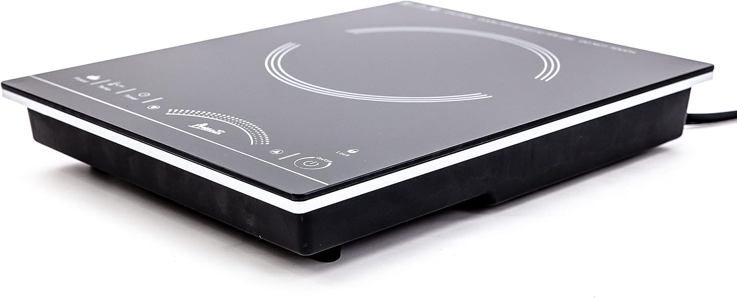 Avanti Portable Cooktop Electric Hot Plate Stove Top with Single Induction Burner, 6 Power Settings, Temperature Touch Control 140-460F Perfect for Campers & Tiny Homes, 1800-Watts, Black