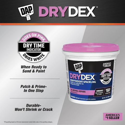 1 qt DAP 12330 DryDex Interior/Exterior Spackling- Pack of 2