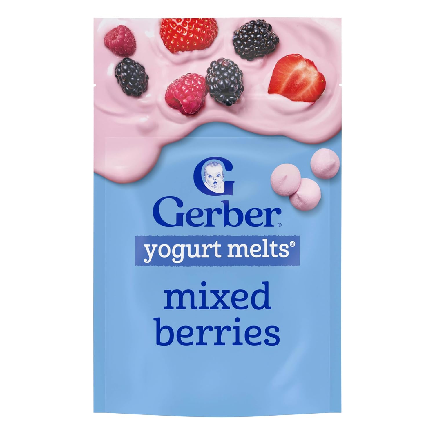 Gerber Yogurt Melts Freeze-Dried Yogurt Snack, Mixed Berries 1 Ounce (Pack of 7)