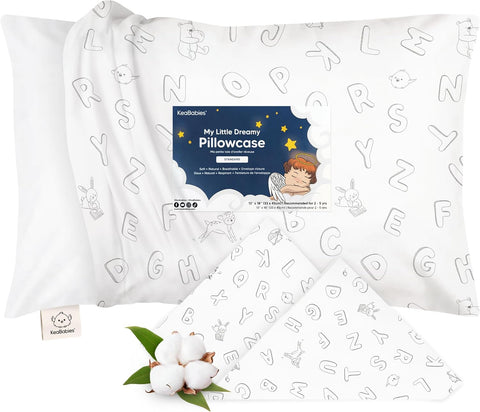 KeaBabies Toddler Pillowcase 13x18 Organic Cotton Cover, ABC Land