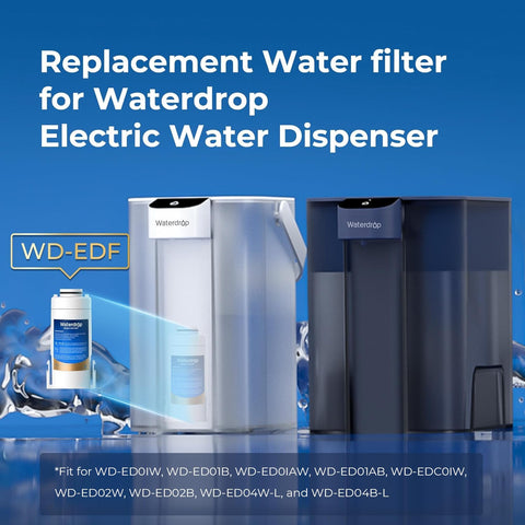 Waterdrop EDF Water Filter Replacement for Waterdrop ED01/ED02/ED04, 2 Pack