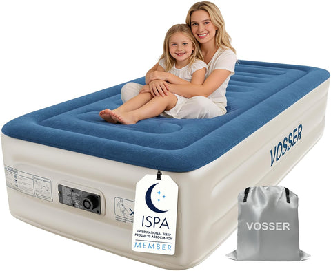 VOSSER Twin Air Mattress with Built in Pump,XL-Long Blow up Mattress,500lb