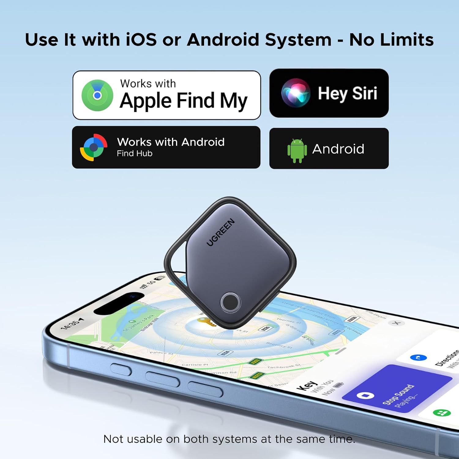 UGREEN Finder Duo Air Tracker Tags 4 Pack (iOS and Android)