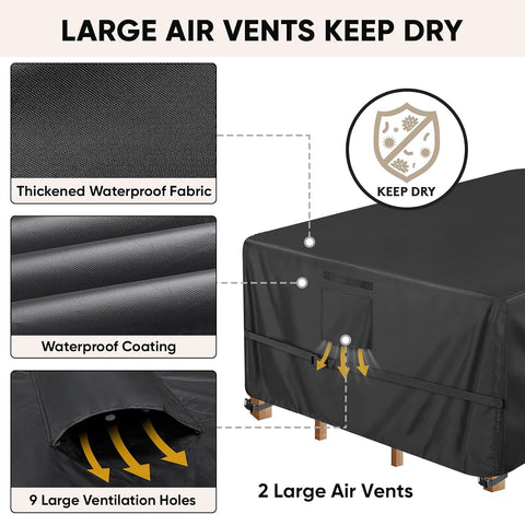 BALEINE Patio Furniture Covers Waterproof, Heavy Duty Outdoor Table Cover