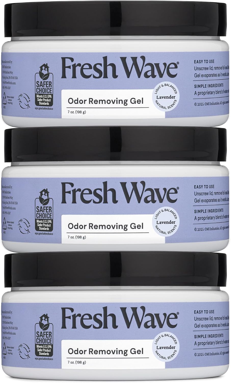 Fresh Wave Lavender Odor Eliminator Gel 3-Pk 7 oz - Air Freshener for Home