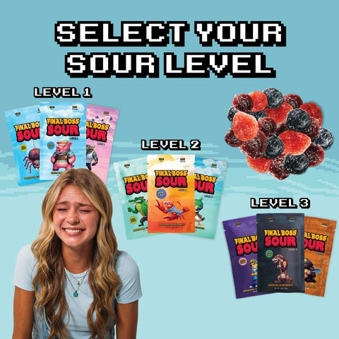 Final Boss Sour Fruit Candy, Berry Variety, All Levels, 27 Pack
