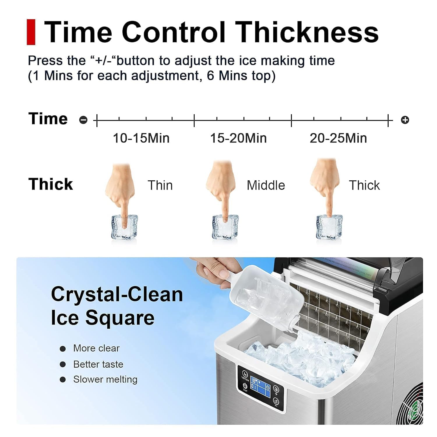 ARLIME Countertop Ice Maker, Portable Self-Cleaning Ice Machine
