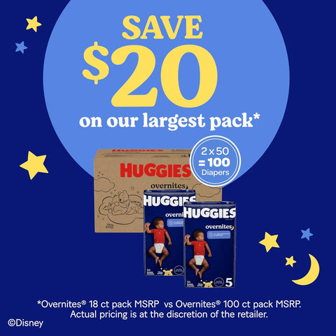 Huggies Overnites Diapers Size 5, 50 Count