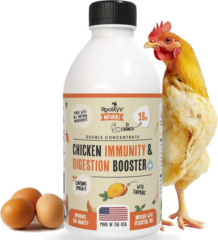 Roosty's Chicken Immunity & Digestion Booster, Omega-3 Vitamins, 16oz