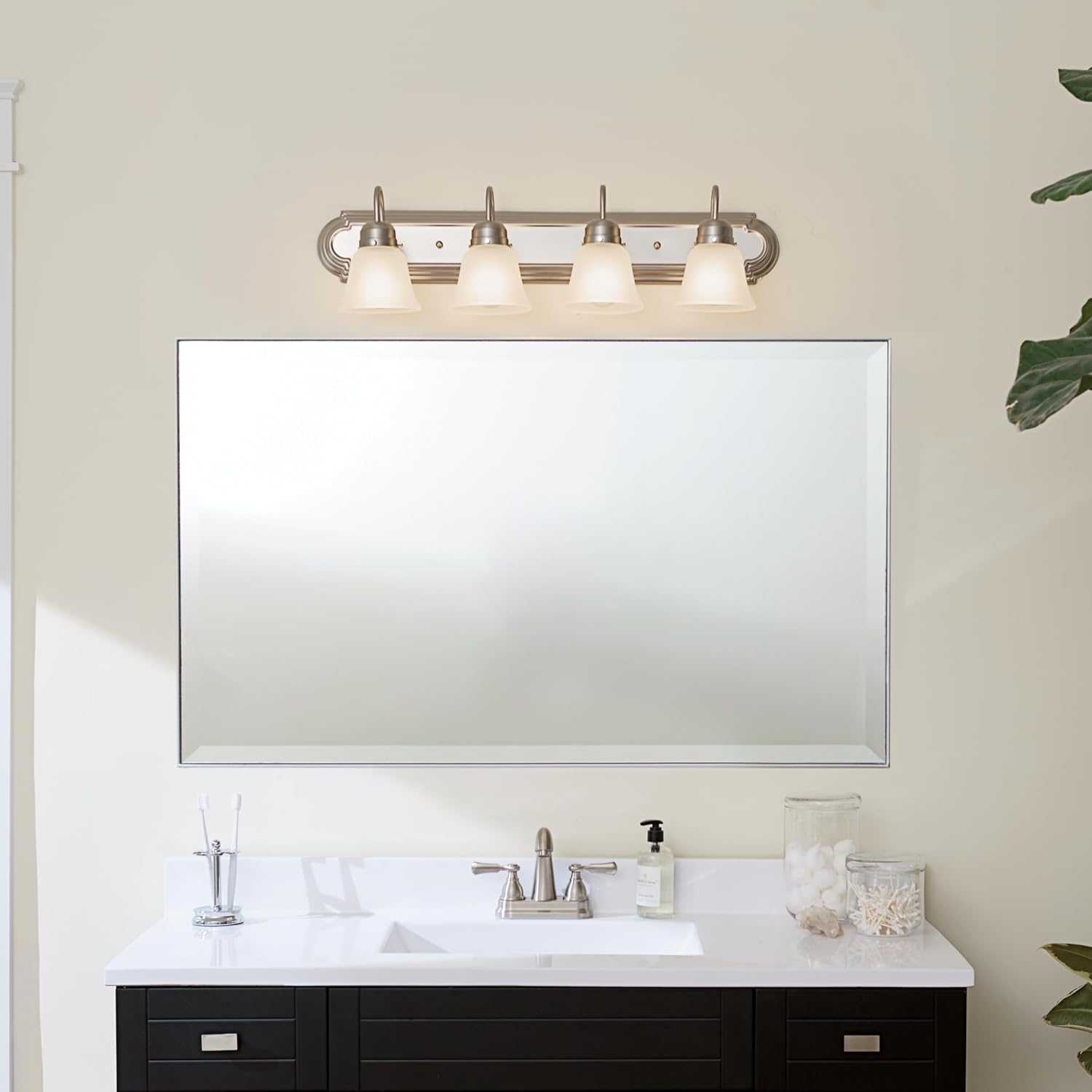 Kichler 4-Light Bathroom Vanity Light, Brushed Nickel