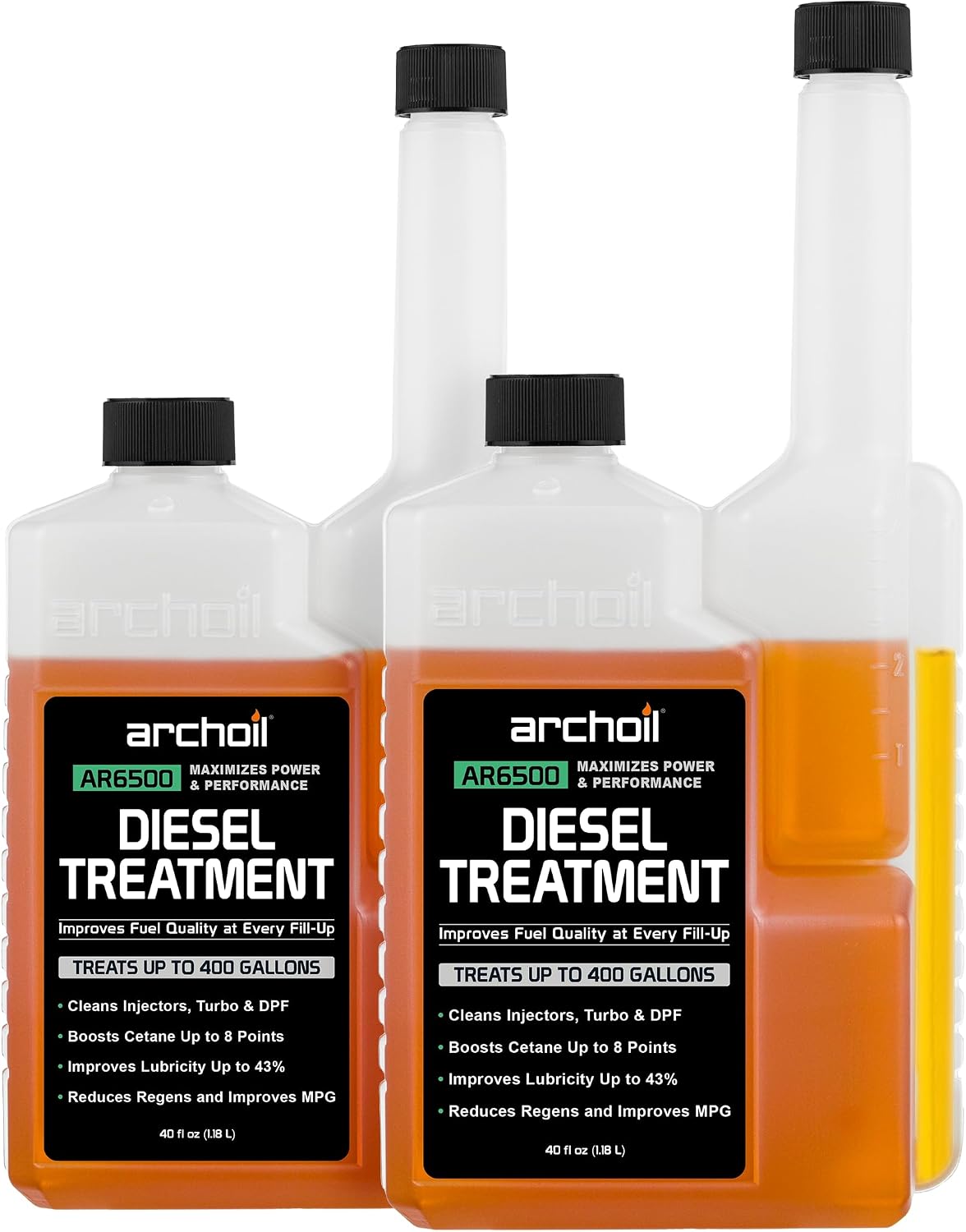Archoil AR6500 Diesel Treatment (40 oz) Two Pack - Treats 800 Gallons, Diesel Fuel Additive - Lubricity Improver, Injector Cleaner, DPF & Turbo Deposit Control, Cetane Booster