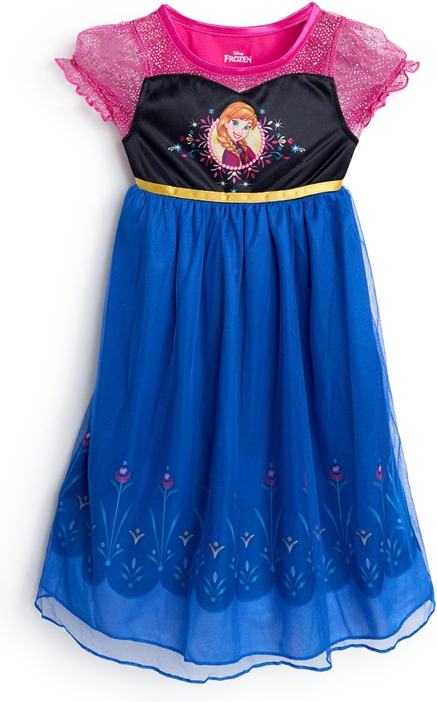 Disney Girls' Frozen Princess Dress Nightgown, Fantasy Gown