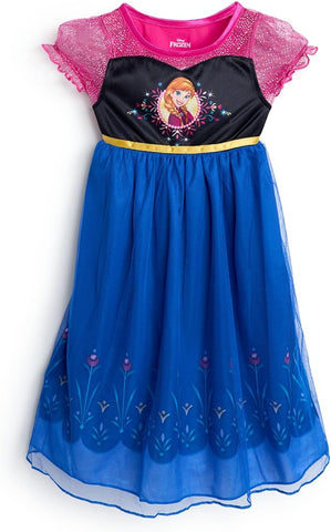 Disney Girls' Frozen Princess Dress Nightgown, Fantasy Gown