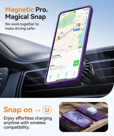 CANSHN Magnetic Shockproof for Samsung Galaxy S25 Edge Case Deep Purple