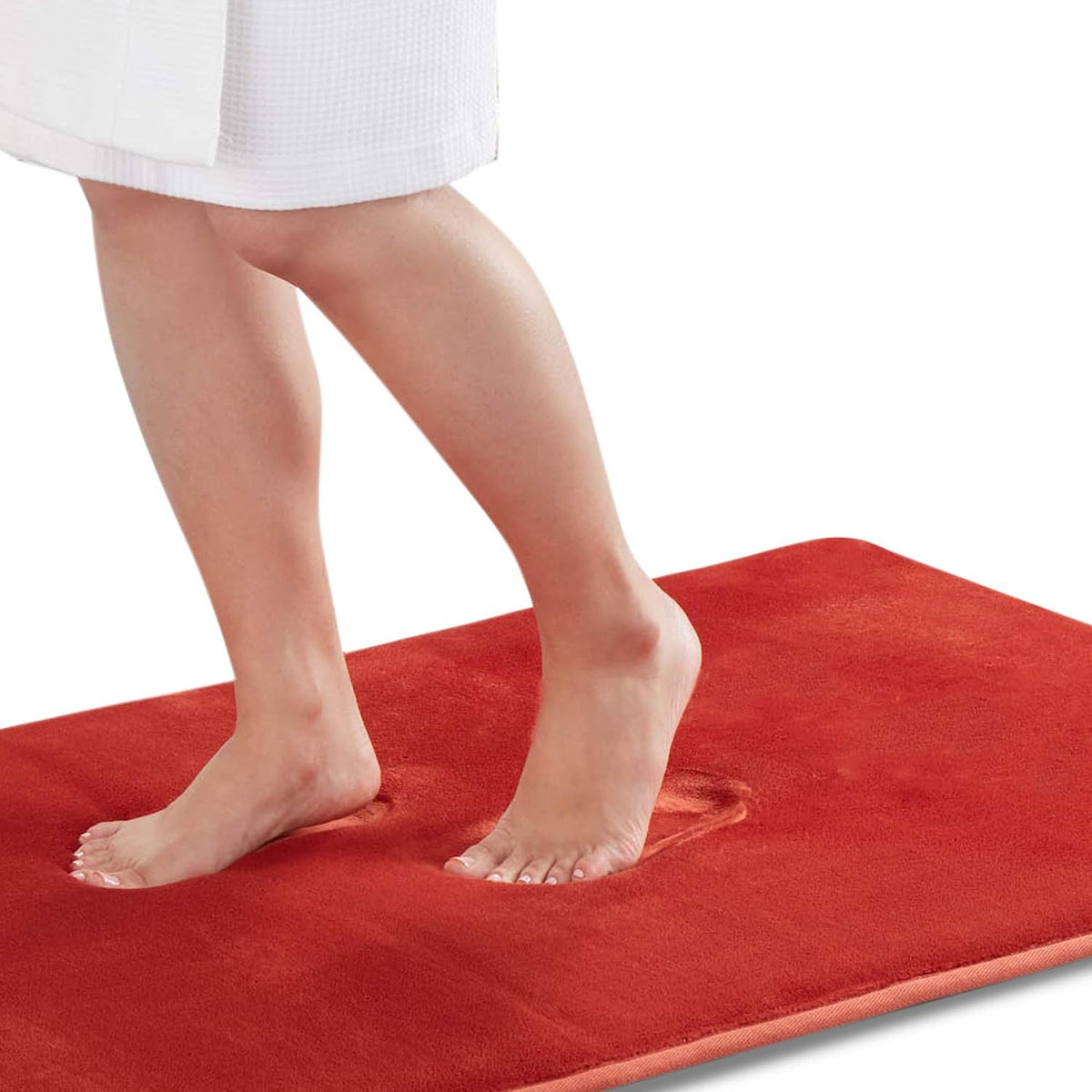 Memory Foam Bath Mat Non Slip Absorbent Super Cozy Velvet Bathroom Rug Carpet (17 inches X 24 inches, Autumn Glaze)