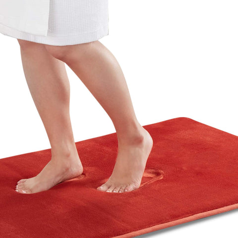 Memory Foam Bath Mat Non Slip Absorbent Super Cozy Velvet Bathroom Rug Carpet (17 inches X 24 inches, Autumn Glaze)