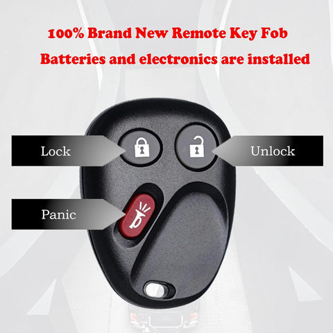 MechanMagic Keyless Entry Remote Control Key Fob Replacement Fits for Chevy Silverado 1500 2500HD 2003-2006 Avalanche Equinox SSR Suburban Tahoe GMC Sierra Yukon XL Hummer H2 Cadillac Escalade LHJ011