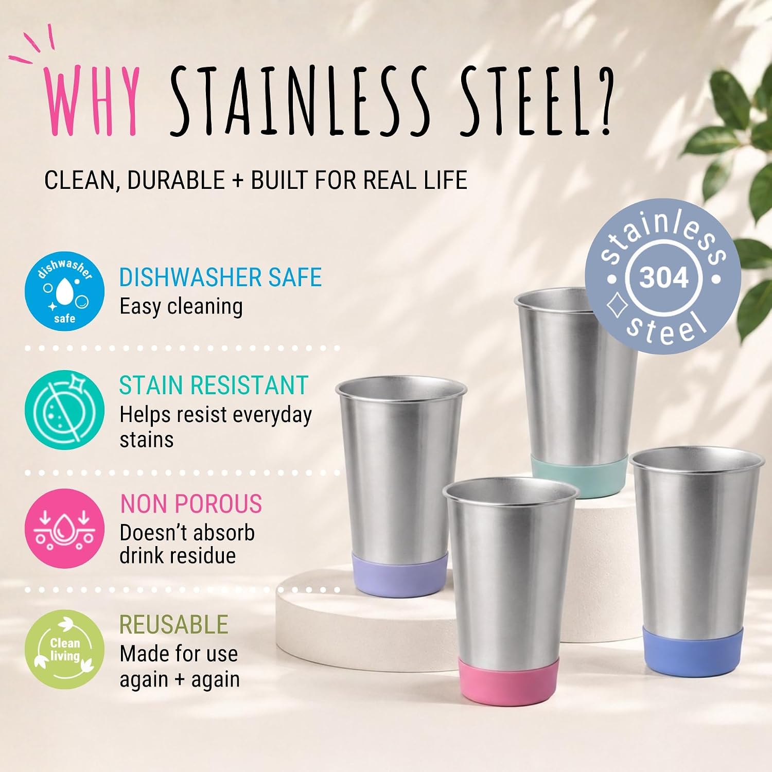 Elk and Friends Kids/Toddler 16oz Stainless Steel Cups | 4pk