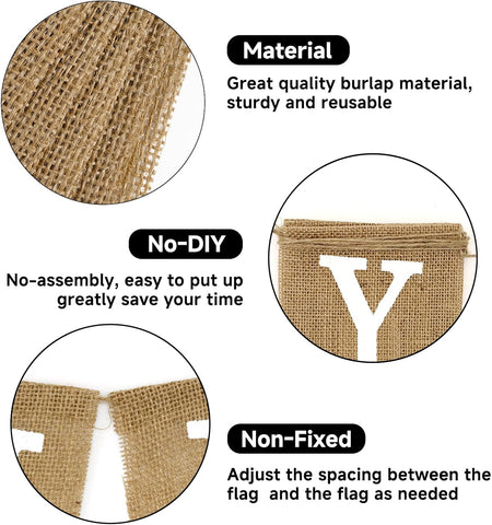 Anwyll Happy Birthday Banner - NO DIY Burlap Happy Birthday Decorations