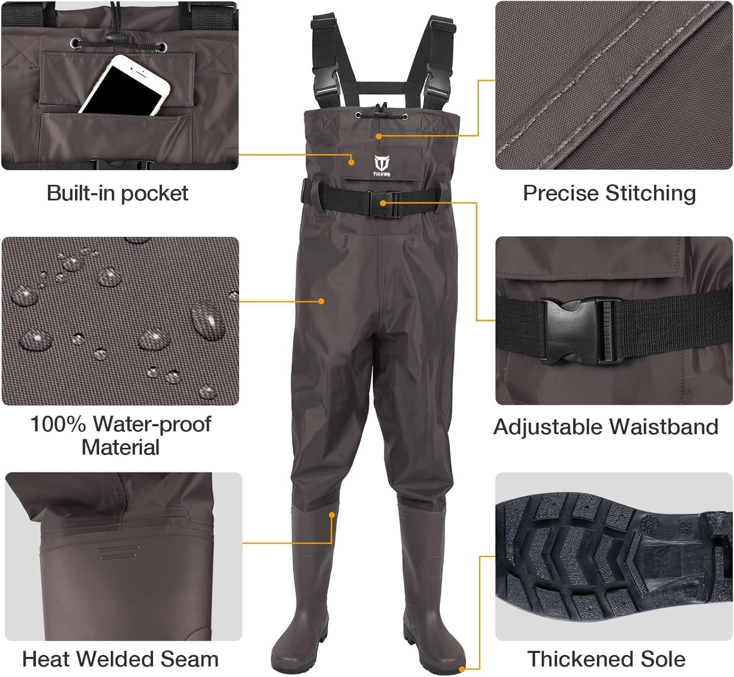 TIDEWE Chest Waders for Men Women, Waterproof Fishing Waders