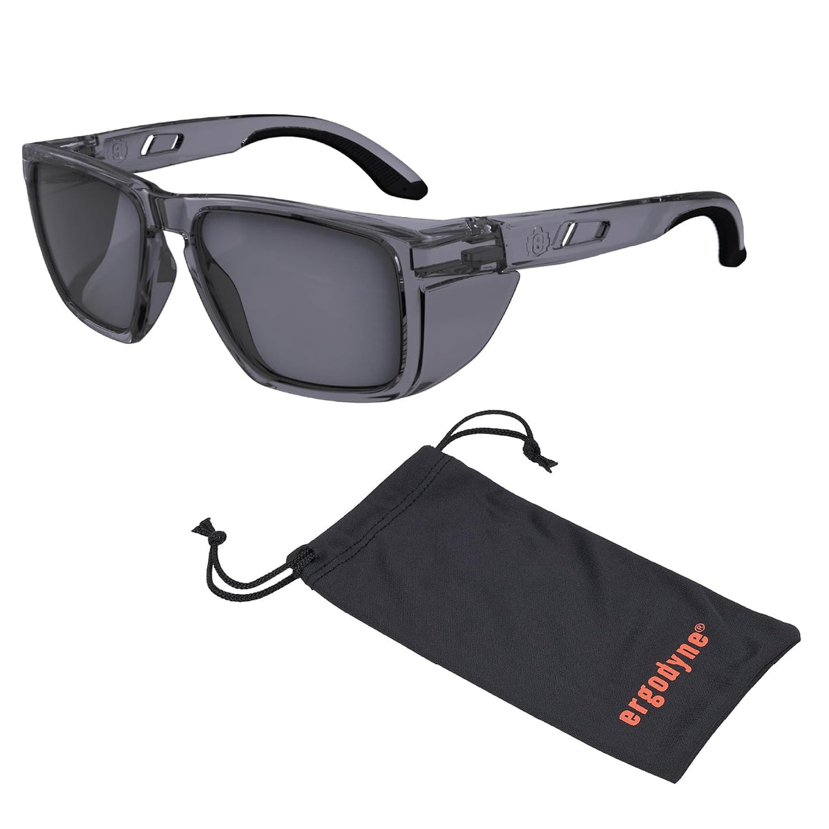 Ergodyne Skullerz SIXTEN Safety Glasses with Side Shields, Anti Fog + Anti Scratch, ANSI z87.1 with Protective Microfiber Bag