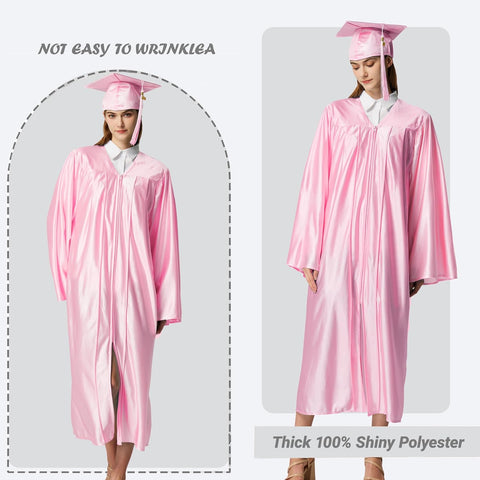 MyGradDay Unisex Adult Shiny Graduation cap and gown 2026 Tassel Package