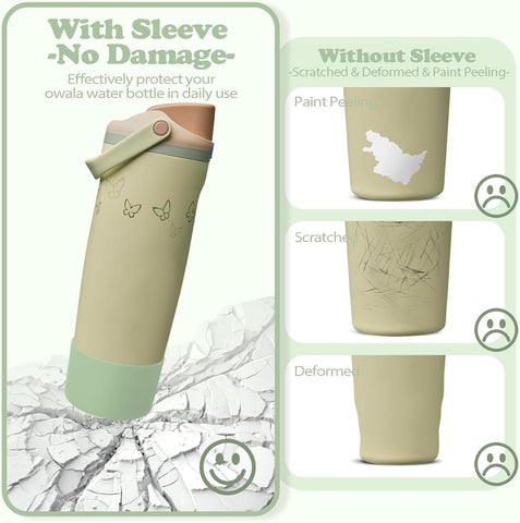 2PCS Silicone Boots for Owala 30oz & 40oz FreeSip Sway Bottles & Tumblers – Non-Slip, Scratch-Resistant, Stability Enhancer for Owala Accessories (GroGu)