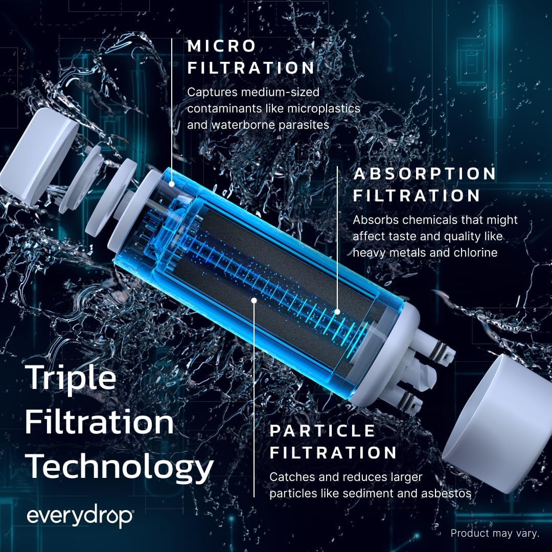 everydrop by Whirlpool Ice & Water Refrigerator Filter 3, Aqua, EDR3RXD1