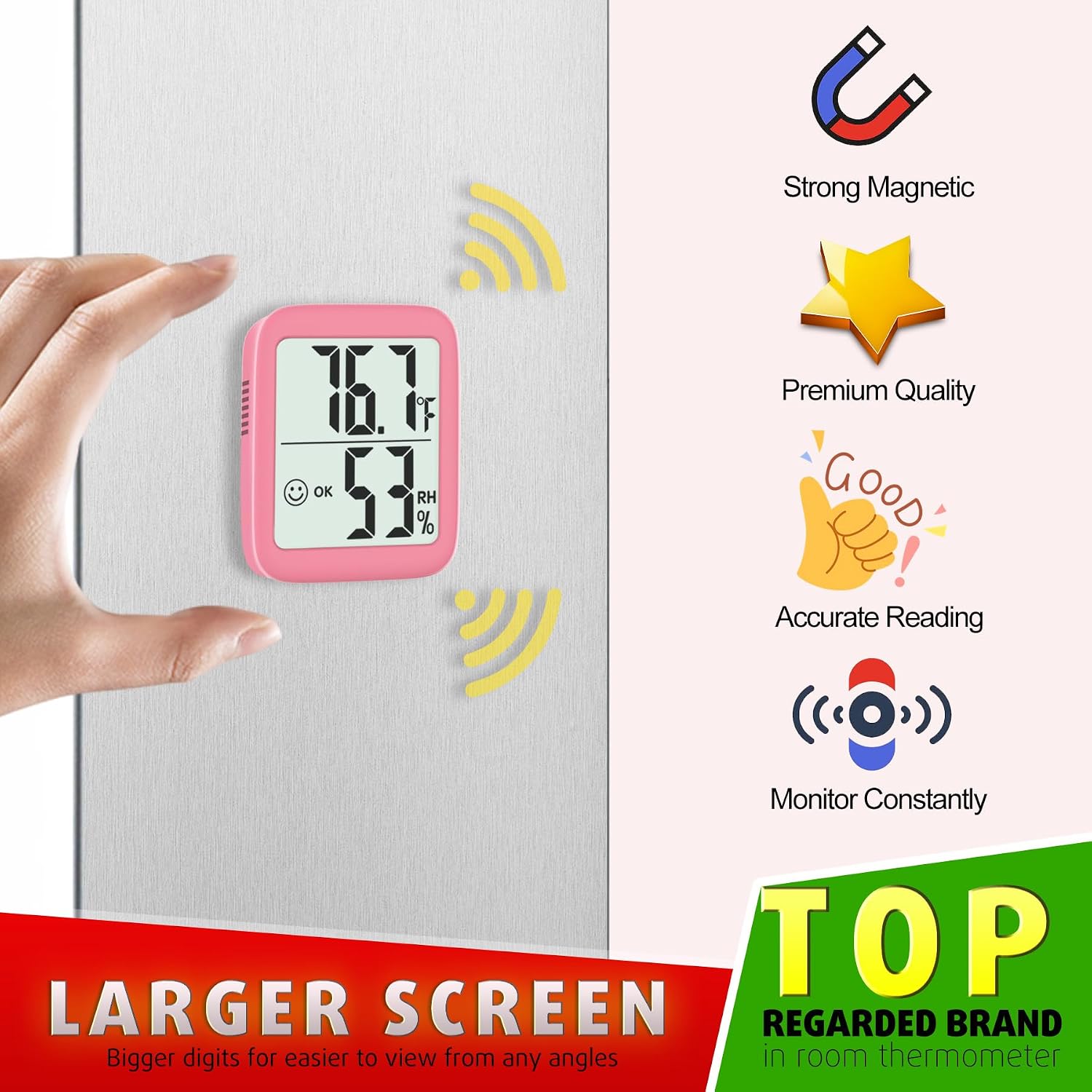 Antonki 2 Pack Room Thermometer Indoor Hygrometer