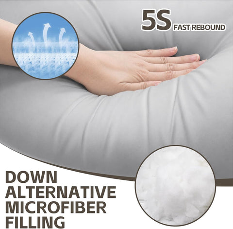 HIMOON Bed Pillows for Sleeping Set of 4,Standard Size Cooling Pillows 4 Pack,Top-end Microfiber Cover for Side Stomach Back Sleepers,Grey