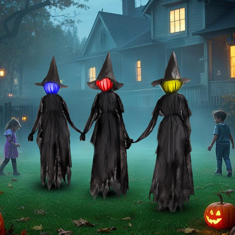 DR.DUDU 6 FT Witch Halloween Decorations Outdoor Yard Decor, Set of 3