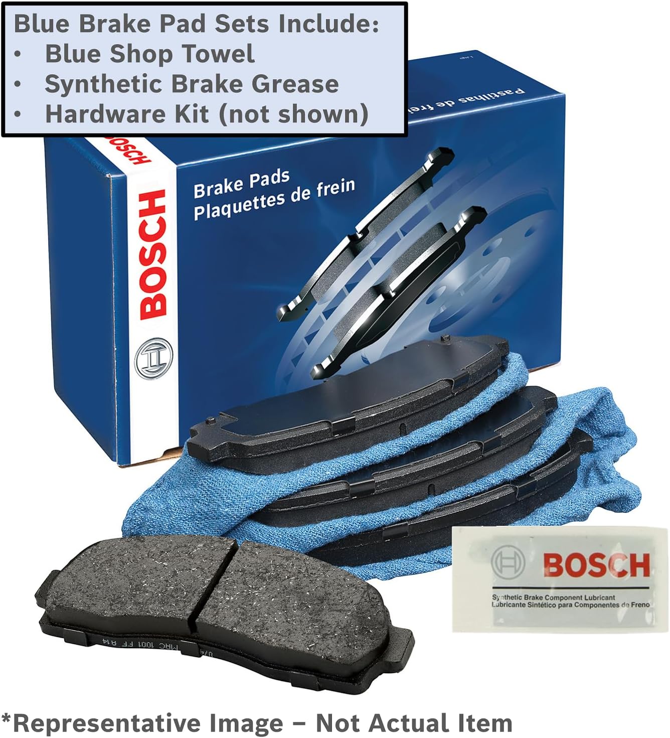 BOSCH BE817H Blue Ceramic Disc Brake Pad Set with Hardware - Front