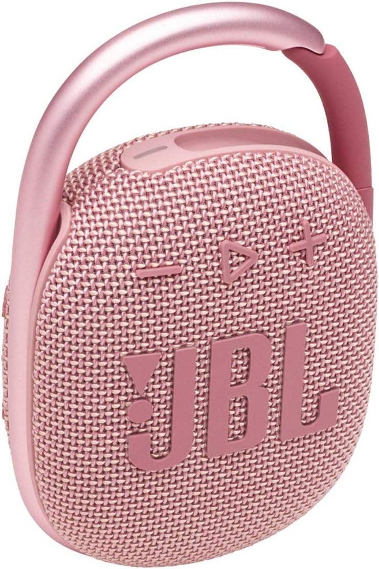 JBL Clip 4 - Portable Mini Bluetooth Speaker, big audio and punchy bass, integrated carabiner, IP67 waterproof and dustproof, 10 hours of playtime, speaker for home, outdoor and travel (Pink)