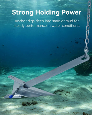 JY PERFORMANCE 5/8/10/13 lb Boat Anchor Kit with Chain, Rope and Shackles