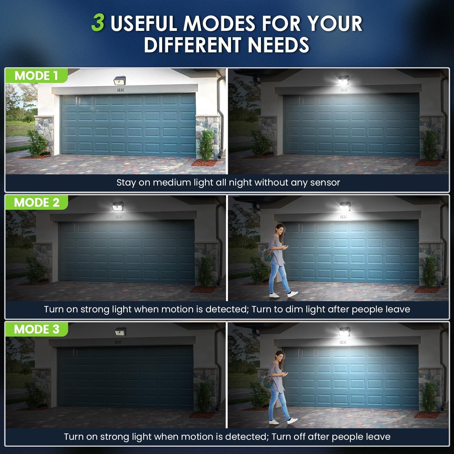 [12 Packs] Solar Motion Lights Outdoor, Ultra Bright Solar Fence Lights with Motion Sensor, IP65 Waterproof Security Light 3 Modes, 270° Lighting Angle, Wall Lights for Deck Patio Fence Garage Door